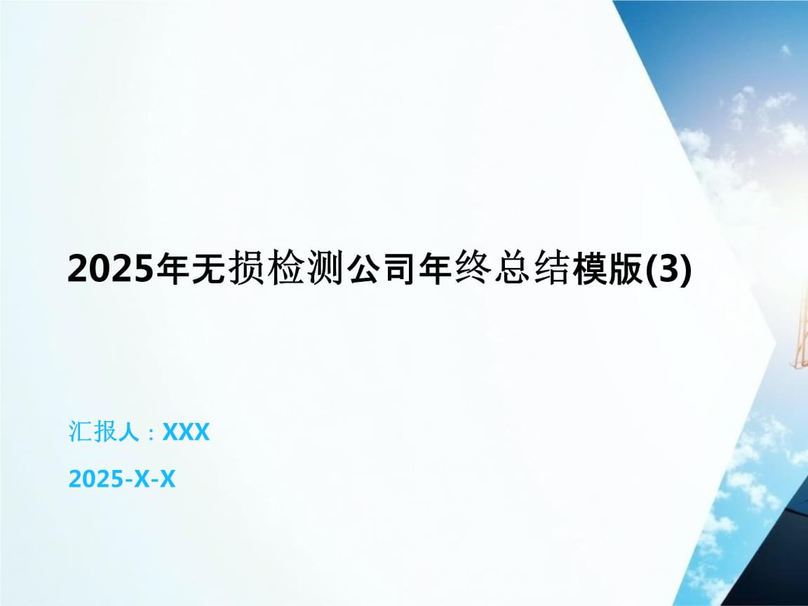 2025年無(wú)損檢測(cè)公司年終總結(jié)報(bào)告